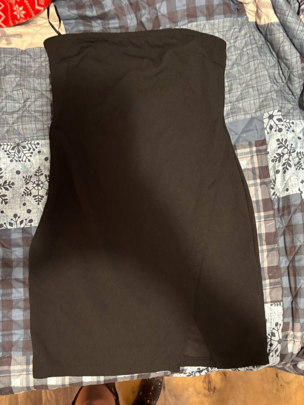 Simple Black Strapless Mini Dress